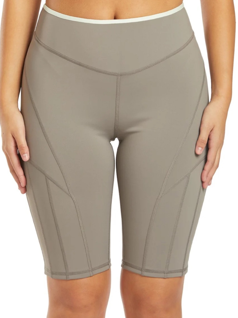 FP MOVEMENT Free People High Rise Step Up Yoga Bike Shorts Smokey Quartz Taupe S